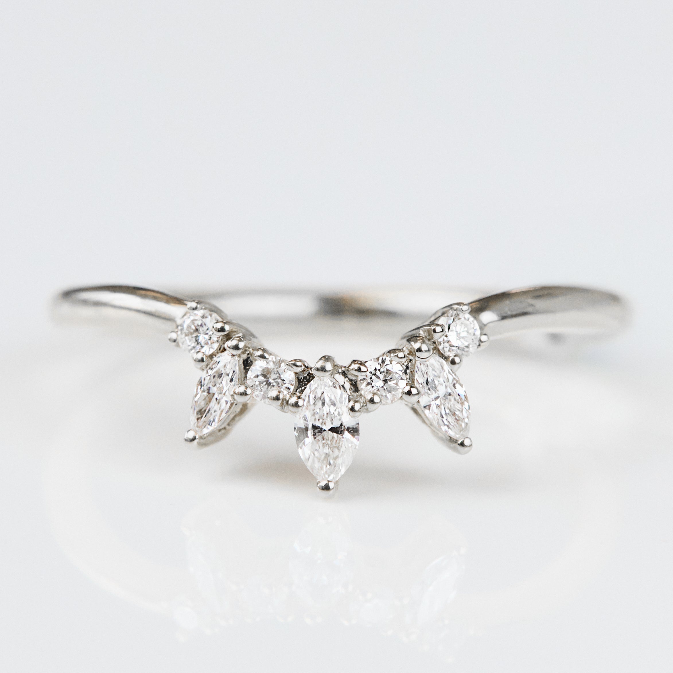 0.25 TCW Round Shaped Half Eternity Lab Grown Diamond Wedding Band